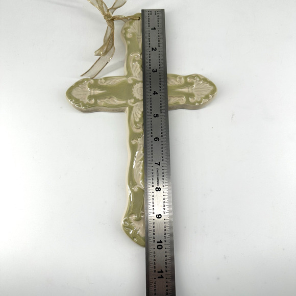 Southern Living At Home Cathy Robinson Moss Green Ceramic Cross - Picture 6 of 6